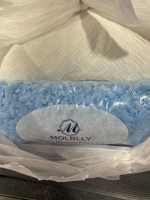 Photo 2 of Molblly Pillow for Side and Back Sleepers, Adjustable Memory Foam Pillow, Suitable for Neck and Shoulder Pain, with Additional Foam Bag, Washable Hypoallergenic Cover, Queen Size Pillows (20x30in) Queen Classic White 3?1 Pack?