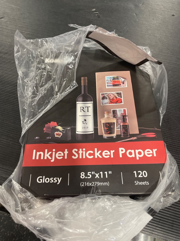 Photo 2 of Koala Printable Glossy Sticker Paper for Inkjet Printer, White, 8.5x11 Inch Self-Adhesive Photo Sticker Printer Paper, (120 Sheets)