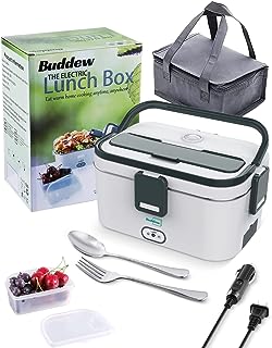 Photo 1 of Buddew Electric Lunch Box 70W Food Heater 3 in 1 12V/24V/110V Portable Lunch Warmer (1.8L Large-Capacity) Heated Lunch Box for Car/Truck/Home/Office with Carry Bag and Fork and Spoon(Gray)
