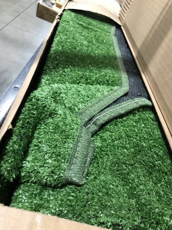 Photo 2 of  Indoor/Outdoor 8x10 Modern Outdoor Artificial Grass Area Rug for Backyard, Patio, Garage, 7'10" x 9'10", Low Pile - Grass Green