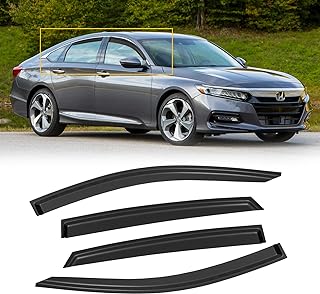 Photo 1 of CMVT Auto Window Visors for 2018-2022 Honda Accord Sedan 2019 2020 2021, Rain Guards Shields Vent Shade Deflector Dark Smoke18 19 20 21 22, Tape-On, 4PCS For 18-22 Honda Accord