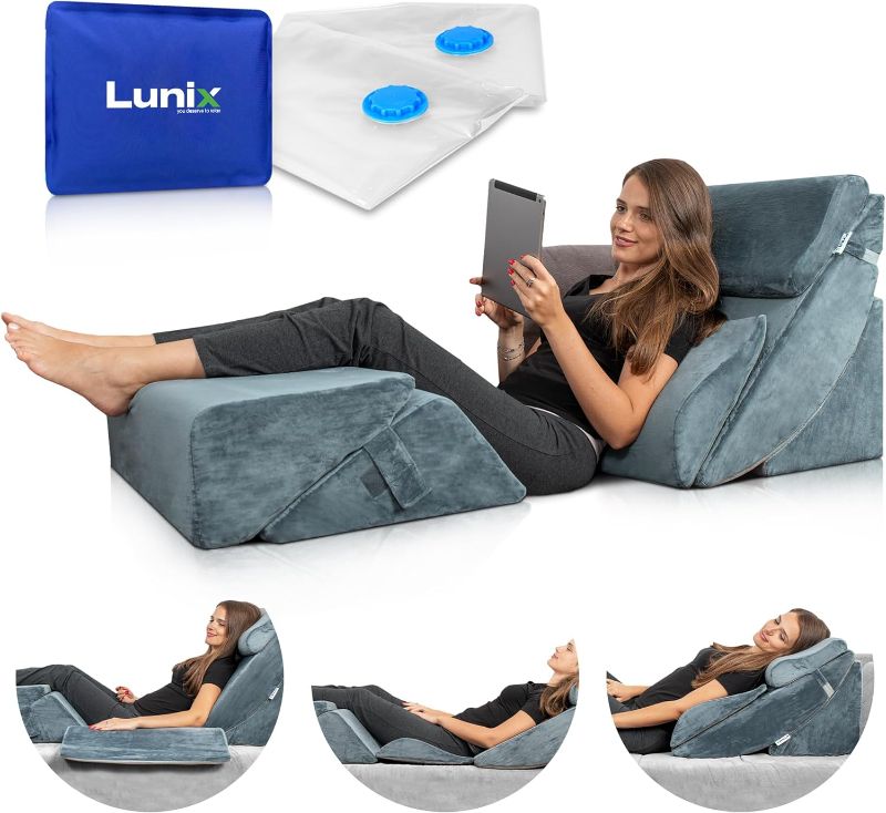 Photo 1 of Lunix 6pcs Orthopedic Bed Wedge Pillow Set, Post Surgery Memory Foam for Back, Neck and Leg Pain Relief, Sitting Pillow, Adjustable Pillows Acid Reflux and...
