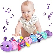 Photo 1 of KMUYSL Baby Toys 0 to 12 Months, Musical Stuffed Animal Toys for 0-3-6-12 Months, Soft Sensory Toys with Crinkle and Rattles, Infant Tummy Time Toys for Newborn Boys Girls, Caterpillar, PurpleKMUYSL Baby Toys 0 to 12 Months, Musical Stuffed Animal Toys fo