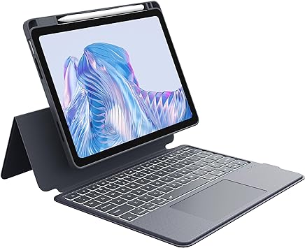 Photo 1 of CHESONA Rugged Keyboard Case for iPad 10th Generation, Magnetic Detachable, Smart Trackpad, 15°-180° Adjustable Stand, Portrait/Landscape Dual Mode, Backlit Keyboard for iPad 10th 10.9” 2022, Gray
