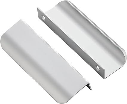 Photo 1 of Ravinte 30 Pack Finger Pulls for Cabinets 96mm/3.75in Hole Center Tab Cabinet Handle Silver Finger Edge Pulls Concealed Handles for Kitchen Drawer Finger Cabinet Pulls 120mm/4.72in Length