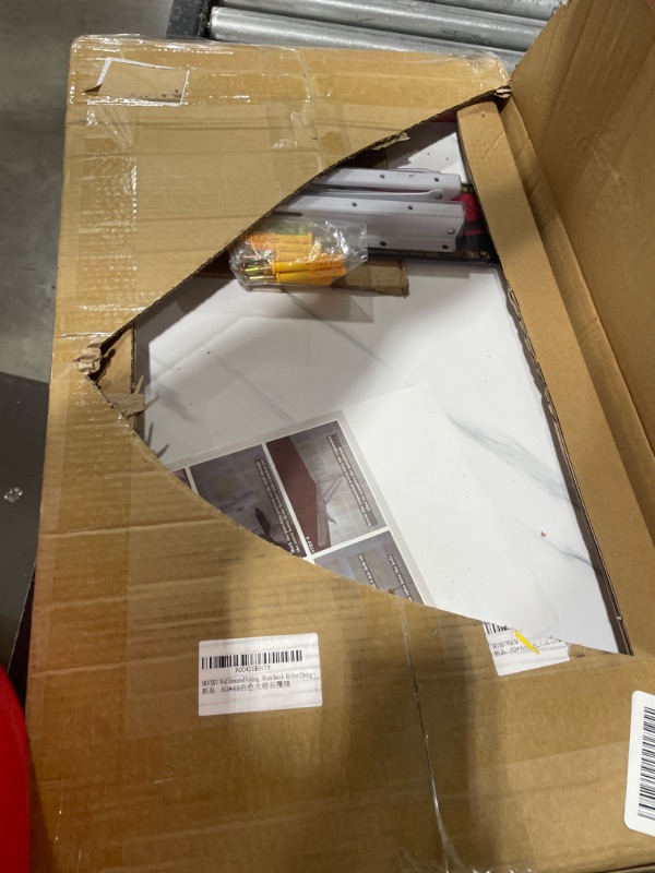 Photo 1 of Wall Mounted Folding Desk,Wall Folding Table for Small Spaces,Floating Fold Down Table for Home Office Computer Workstation,Study Work Bench, Kitchen Dining (White 23.6×15.7inch White 60x40cm / 23.6×15.7inch