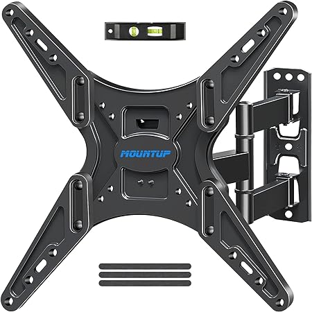 Photo 1 of MOUNTUP TV Wall Mount Full Motion Tilting TV Mount Bracket for Most 26-55 Inch Flat Curved TVs with Swivels Articulating Arms Max VESA 400X400mm and 88lbs Fits Single Stud MU0014