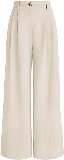 Photo 1 of AUTOMET Women Wide Leg Dress Pants High Waisted Loose Fit Business Casual Work Trousers with Pockets 2024