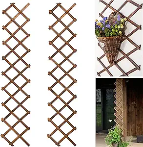 Photo 1 of Wooden Lattice Wall 2Pack-Expandable Plant Garden Trellis for Climbing Plants Outdoor Air Plant Vertical Rack Wall Decor for Room Patio