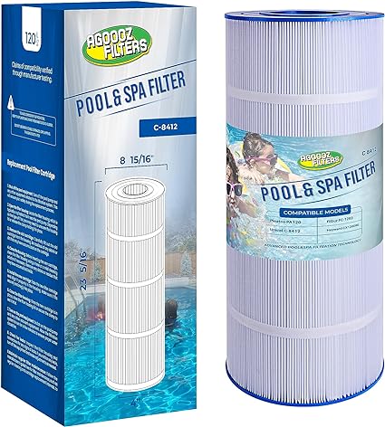 Photo 1 of AGOOOZ PLF120A Pool Filter Replaces Hayward C1200, CX1200RE, Unicel C-8412, Pleatco PA120, Filbur FC-1293, Clearwater II 125, Waterway Pro Clean PCCF-125, 817-0125N, 120 sq.ft Cartridge 2 PACK 