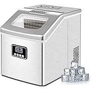 Photo 1 of EUHOMY Countertop Ice Maker Machine, 40Lbs/24H Auto Self-Cleaning, 24 Pcs Ice/13 Mins, Portable Compact Ice Maker with Ice Scoop & Basket, Perfect for Home/Kitchen/Office/Bar(Silver)
