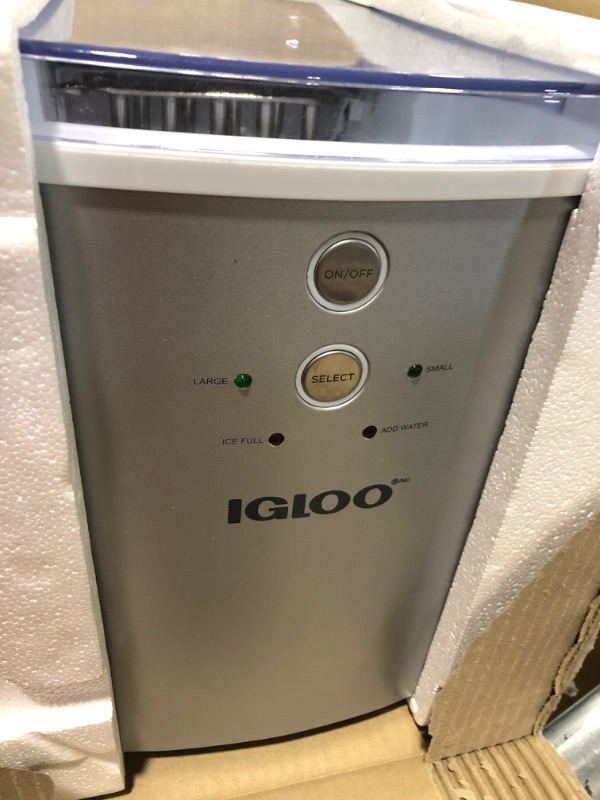 Photo 3 of Igloo Premium Countertop Ice Maker Machine, Portable Ice Maker, Produces 33 lbs. in 24 hrs. with Ice Cubes Ready in 6-8 Minutes, Comes with Ice Scoop and Basket,Silver,