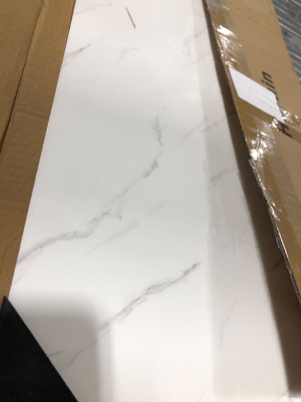 Photo 2 of Haimin Wall Panels Peel and Stick 10 Pieces 23.6x11.8in (19.4 Sq. Ft. Coverage) Backsplash Marble Look Tile, Ideal for: Kitchen Bathrooms Living Rooms Bedrooms (White-LYB)
