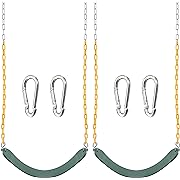 Photo 1 of TURFEE 2 Pack Green Swing Seats Heavy Duty with 66" Chain Accessories Replacement with Snap Hooks for Kids Outdoor Play Playground, Trees, Swing Set (Green)
