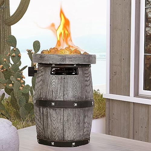 Photo 1 of Portable Tabletop Fireplace Propane Gas Fire Pit, Concrete Outdoor Fire Bowl, 10 Inch, 10,000 BTU with CSA Certification for Camping, Patio, Outdoor H
