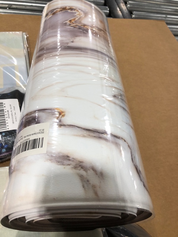 Photo 1 of White Gold Kitchen Mats Anti Fatigue Cushioned Kitchen Rugs Sets of 2 Washable Marble Kitchen Floor Mats Non Slip Waterproof Standing Mat for Kitchen Decor Sink Laundry Office 17.5"x29.5"+17.5"x47" Marble