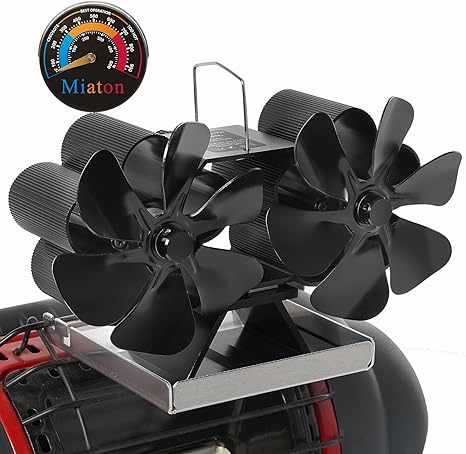 Photo 1 of Miaton Wood Stove Fan Buddy Heater Fan Attachment for Mr. Heater(Compatible Big Buddy), Heat Powered Fan Thermal Fan Thermoelectric Fan for Outdoor Hunting/Camping/Ice Fishing Tent Propane Heater