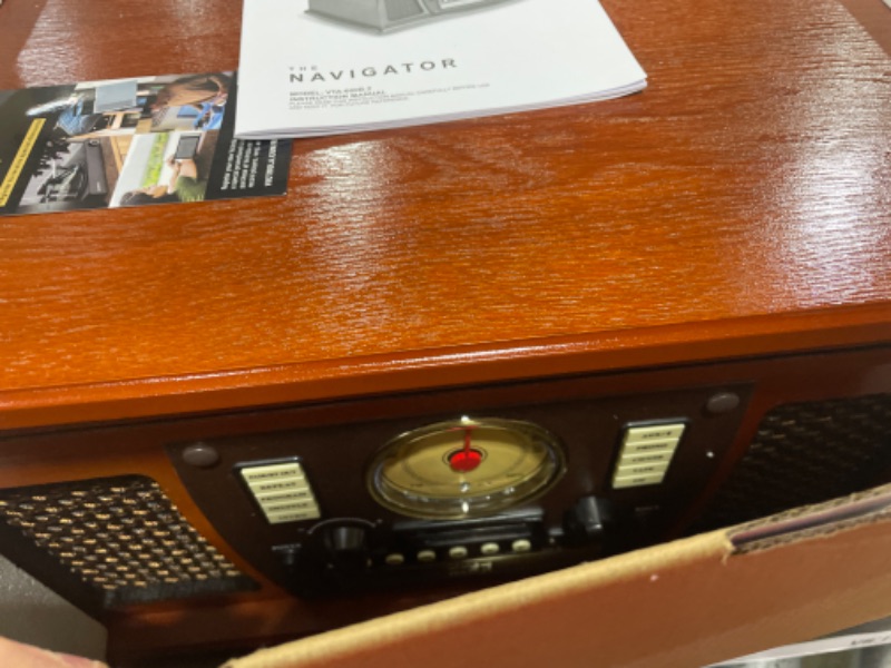 Photo 3 of Victrola VTA-600B Wooden 8-in-1 Nostalgic Record Player with Bluetooth and USB Encoding, One Size, Brown