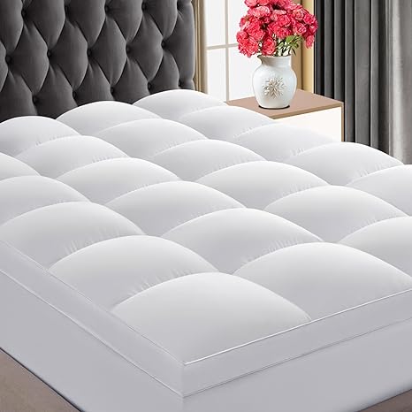 Photo 1 of CHOKIT Luxury Soft 5D Spiral Fiber King Mattress Topper, Extra Thick Mattress Pad Cover for Back Pain Relief, Cooling Breathable Pillow Top Protector with 8-21" Deep Pocket, All Season Bedding