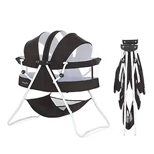 Photo 2 of Dream On Me Karley Bassinet in Black, Lightweight Portable Baby Bassinet, Quick Fold and Easy to Carry , Adjustable Double Canopy, Indoor and Outdoor Bassinet with Large Storage Basket.