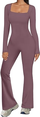 Photo 1 of AUTOMET One Piece Wide Leg Jumpsuits for Women Long Sleeve Sexy Bodycon Casual Workout Outfits Fall Fashion 2023 SIZE L 
