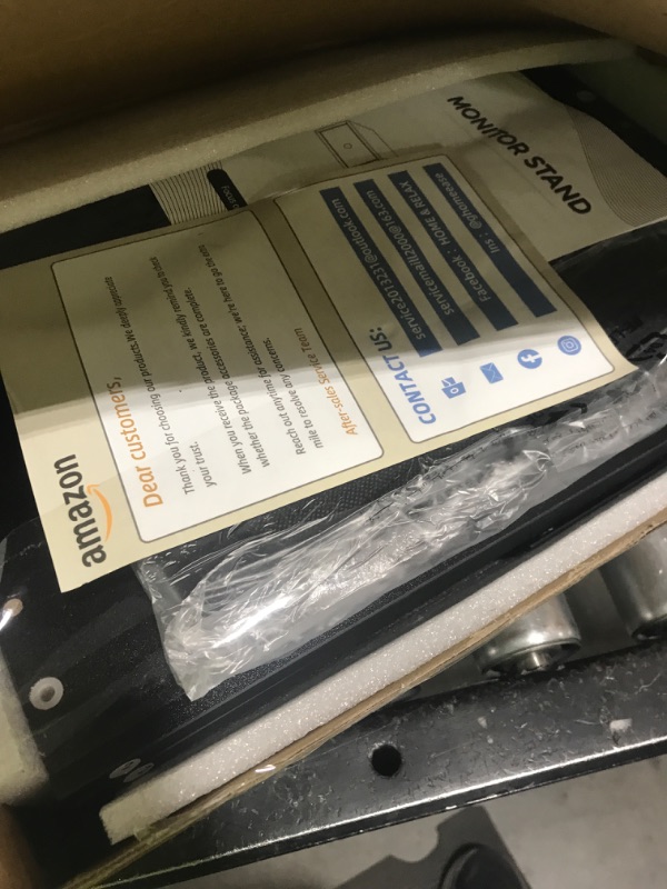 Photo 1 of WESTREE Dual Monitor Stand Riser with Two Drawers, Extra Large Storage Monitor Stand for 2 Monitors, Desktop Oraganizer Stand for Computer,Laptop,Screen,Printer,TV Black