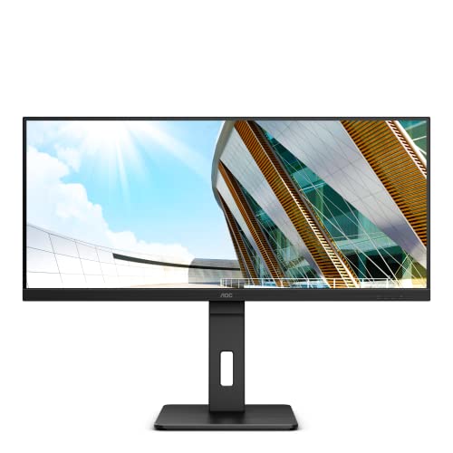 Photo 1 of AOC U34P2 34-inch Professional Grade Ultra Wide Monitor, 21:9 WQHD 3440x1440, 105% AdobeRGB Wide Color Gamut, Excellent for Graphics Design, Height Ad