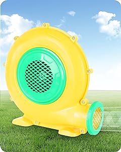 Photo 1 of Step4Fun Bounce House Air Blower for Inflatables, 480 Watt ETL Certified Electric Blower, Perfect for Inflatable Bounce House Water Slide and Bouncy Castle Indoor & Outdoor Yellow 480W Blower