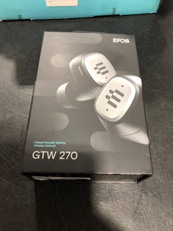Photo 2 of EPOS GTW 270 Wireless Gaming Earbuds, Bluetooth, Noise Reducing Closed Design, Dual Mics, Ergonomic Fit, IPX 5 Water Resistant, Portable Charging Case, 20 Hours of Playtime,Black/Silver/Grey