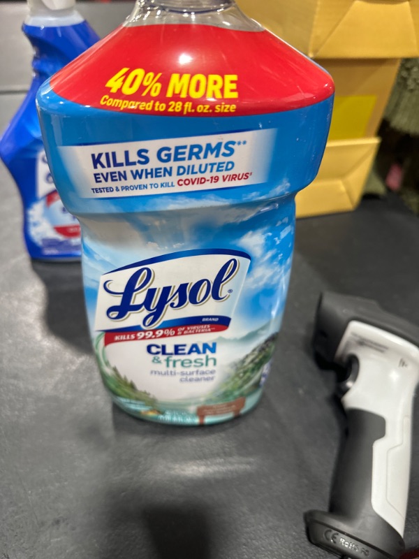 Photo 2 of Lysol Multi-Surface Cleaner, Sanitizing and Disinfecting Pour, to Clean and Deodorize, Cool Adirondack Air, 40oz