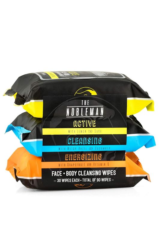 Photo 1 of Men's Active/Cleansing/Energizing Face + Body Cleansing Wipes - 3 Pack (90ct)
