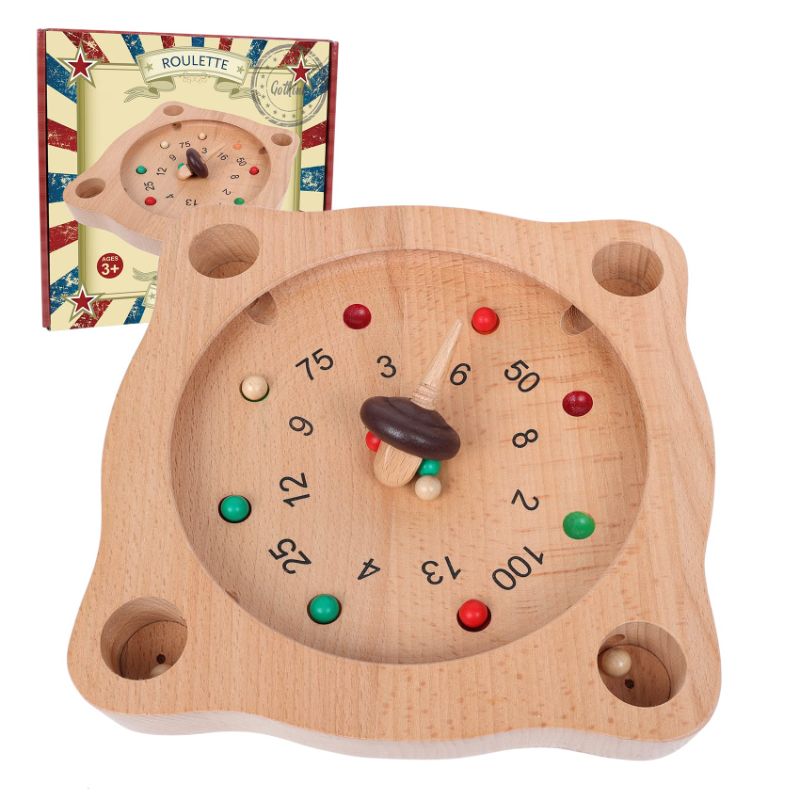 Photo 1 of Wooden Tyrolean Roulette Board Game, Exercise Skills in Math, Simple and Fun Educational Game for Kids and Adults Wooden Roulette