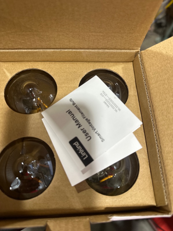 Photo 1 of Linkind Smart Edison Bulbs, WiFi LED E26 Edison Bulbs, Dimmable ST19 Vintage Filament Light Bulb, 45W Equivalent, 2200K Soft White, 350lm, Compatible with Alexa, Google Home, No Hub Required, 4 Pack WiFi ST64 2200K-4 Pack