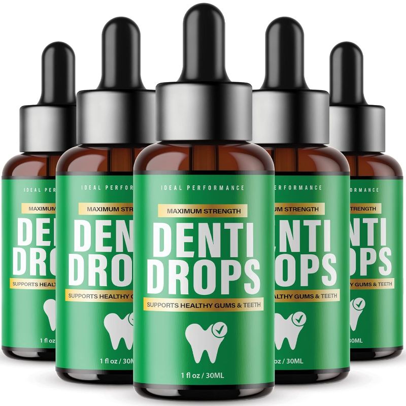 Photo 1 of (5 Pack) Denti Drops for Gums Dentidrops Dental Dropper Healthy Gum and Teeth Liquid Drops Mouth (10oz) 