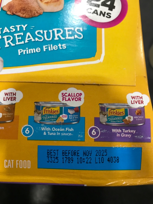 Photo 3 of (24 Pack) Friskies Gravy Wet Cat Food Variety Pack Tasty Treasures Prime Filets 5.5 Oz. Cans
