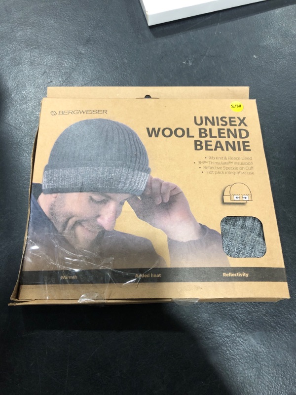 Photo 2 of Beanie Hats for Men Women, Wool Knit Cuffed Beanie with 3M Thinsulate Fleece Lined & Reflective & Warmers
