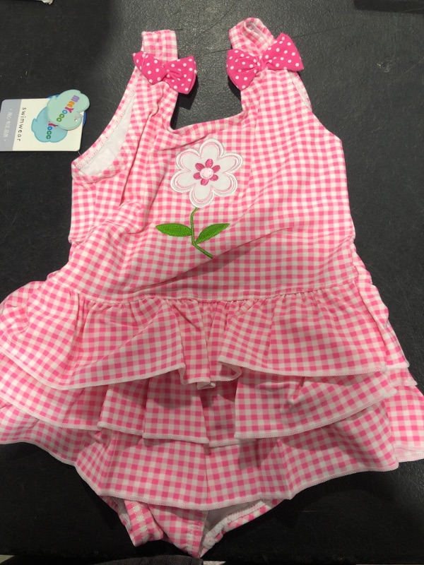 Photo 1 of BABY GIRL PLAID PINK SWIM SUIT 18-24M