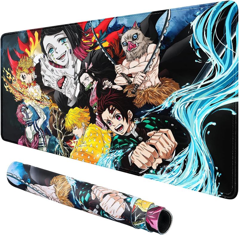 Photo 1 of Gaming Anime Mouse Pad, Non-Slip Rubber Mouse Pad for, Base Extended Mouse Pad Laptop Office Big Mouse Pad for Computer, 3mm Thick Large Mouse Pad, 27.5"x15.7" (Animation Mouse pad-h)
