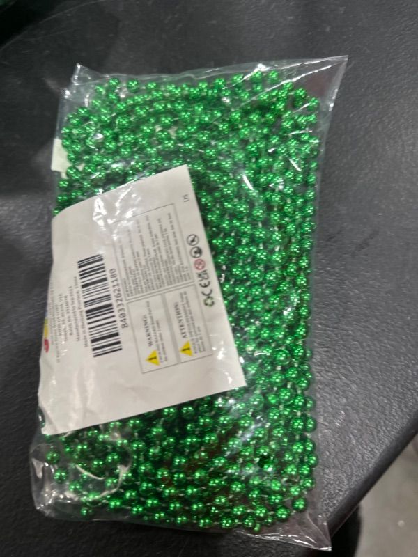 Photo 2 of JOYIN 18 PCS St Patrick Green Bead Necklaces, Lucky Green Beaded Necklaces Bulk for Saint Patrick's Day Accessories, Party Costume Dressing-up Accessories, St. Patrick's Day Party Favor Supplies