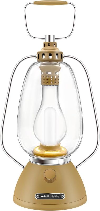 Photo 1 of Retro Camping Lantern, Rechargeable Vintage Portable Camping Light, 4000mAh Battery Powered Hanging Lamp with 3 Light Modes for Camping, Hiking, Power Outages, Perfect Gift
