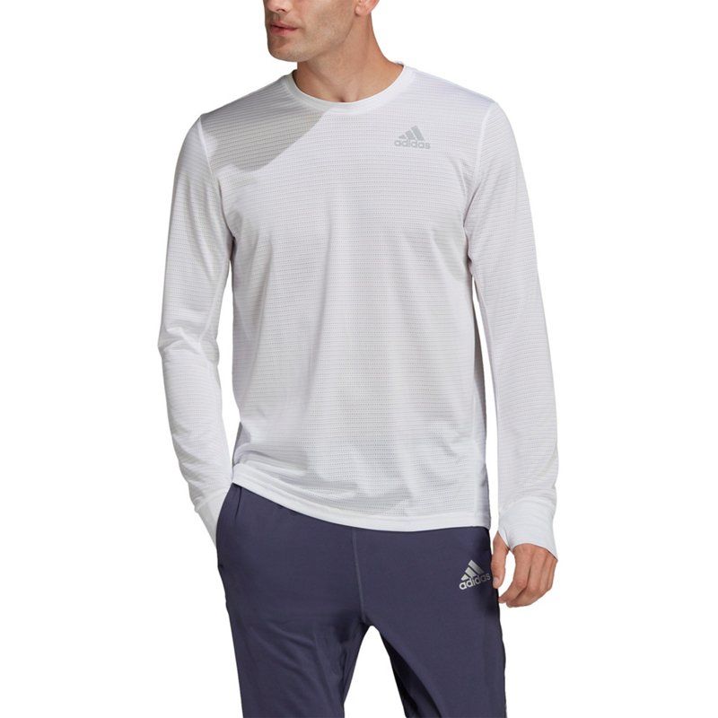 Photo 1 of Adidas Men's Own the Run Long Sleeve T-Shirt White, 2X-Large - Men's Running Tops at Academy Sports

