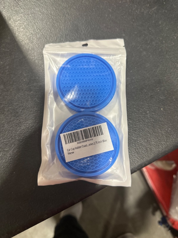 Photo 1 of Car Cup Coaster-4PCS Non-Slip Car Drink Holder Coasters Embedded 2.75inch car Interior Accessories for Women and Men-BLUE  Normal-2.75inch