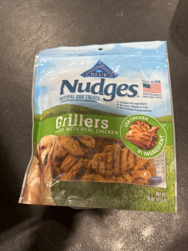 Photo 2 of Blue Buffalo Nudges Grillers Natural Dog Treats, Chicken, 16oz Bag Chicken 1 Pound (Pack of 1)