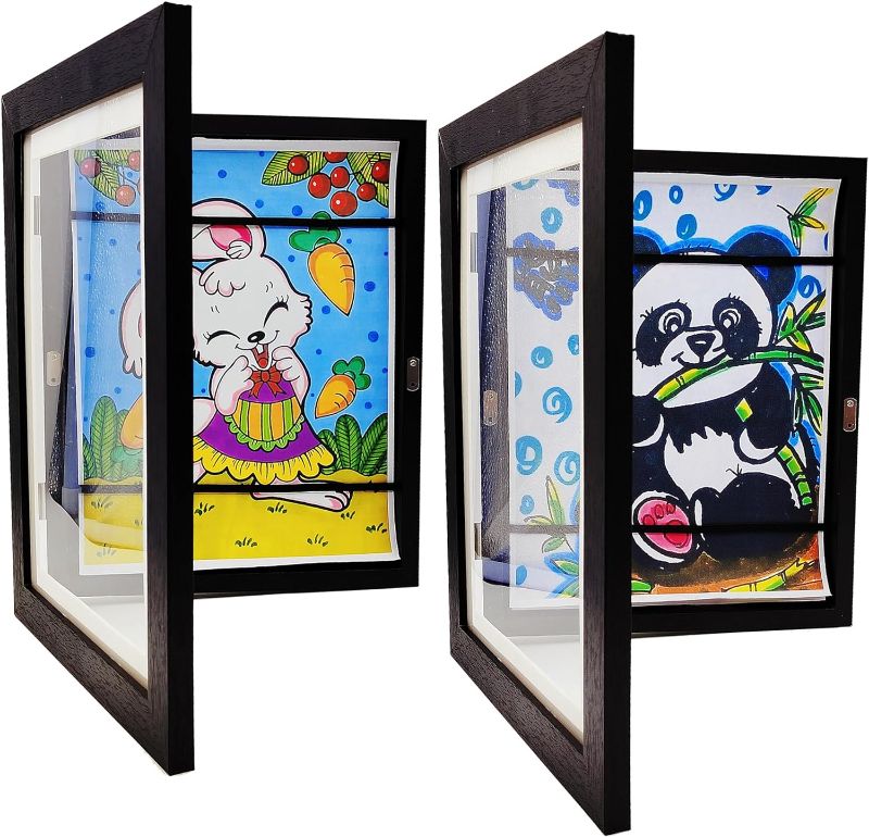 Photo 1 of 2-Pack Kids Arts Frames,8.5x11 Artwork Picture Frames with Mat,Kid Artwork Frames Changeable Display-Front Opening Frames for Kids Drawings Portfolio Artwork Display Storage Frames Art Cabinet for
