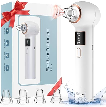 Photo 1 of 2024 Upgraded UJhay Blackhead Remover Pore Vacuum -Comedone Acne Extractor Tool for Men & Women-3 Suction Power,5 Probes,Hot Compress Function?USB Rechargeable Blackhead Vacuum Kit for Women & Men