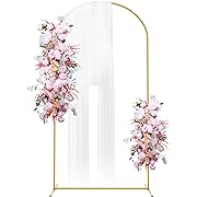 Photo 1 of Metal Arch Backdrop Stand 7.2FT Gold Wedding Balloon Arched Backdrop Stand Square Arch Frame for Birthday Party Bridal Baby Shower Ceremony Decoration
