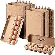 Photo 1 of 100 Pcs Paper Egg Cartons Bulk for Chicken Eggs Blank Pulp Fiber Egg Tray Holder Reusable Empty Egg Storage Containers for Farm Market Kitchen Camping Picnic Easter DIY(12 Count)
