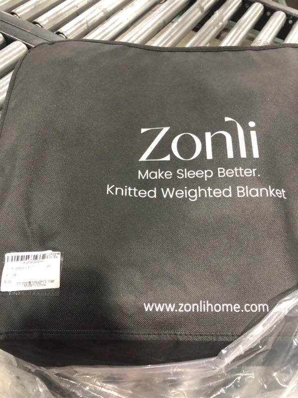 Photo 3 of ZonLi Knitted Weighted Blanket 48''x72''15 pounds,Handmade Chunky Knitted Throw Blanket Twin Size for Sleep,Home Decor for Sofa Bed, Suit for Adults(Grey) Light Grey 15lbs(48''X72'')