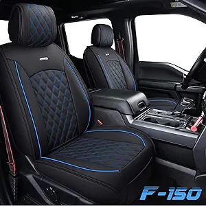 Photo 1 of Aierxuan Car Seat Covers Full Set with Waterproof Leather, Automotive Vehicle Cushion Cover for Cars SUV Pick-up Truck Fit for 2009 to 2024 Ford F150 and 2017 to 2024 F250 F350 F450