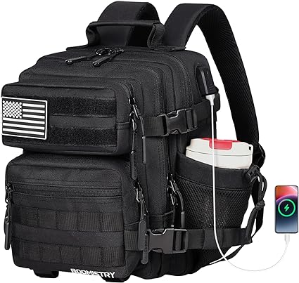 Photo 1 of 15L Mini Tactical Backpack Small Tactical Backpack for Men and Women, Military Backpack for Gym, Hiking, Daily (Black-15L)